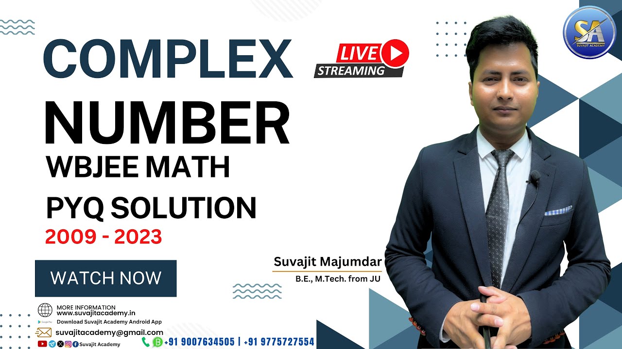 Complex Number Math WBJEE PYQ Solution 2009 - 2023 | WBJEE 2024 Exam | Suvajit Academy #wbjee2024
