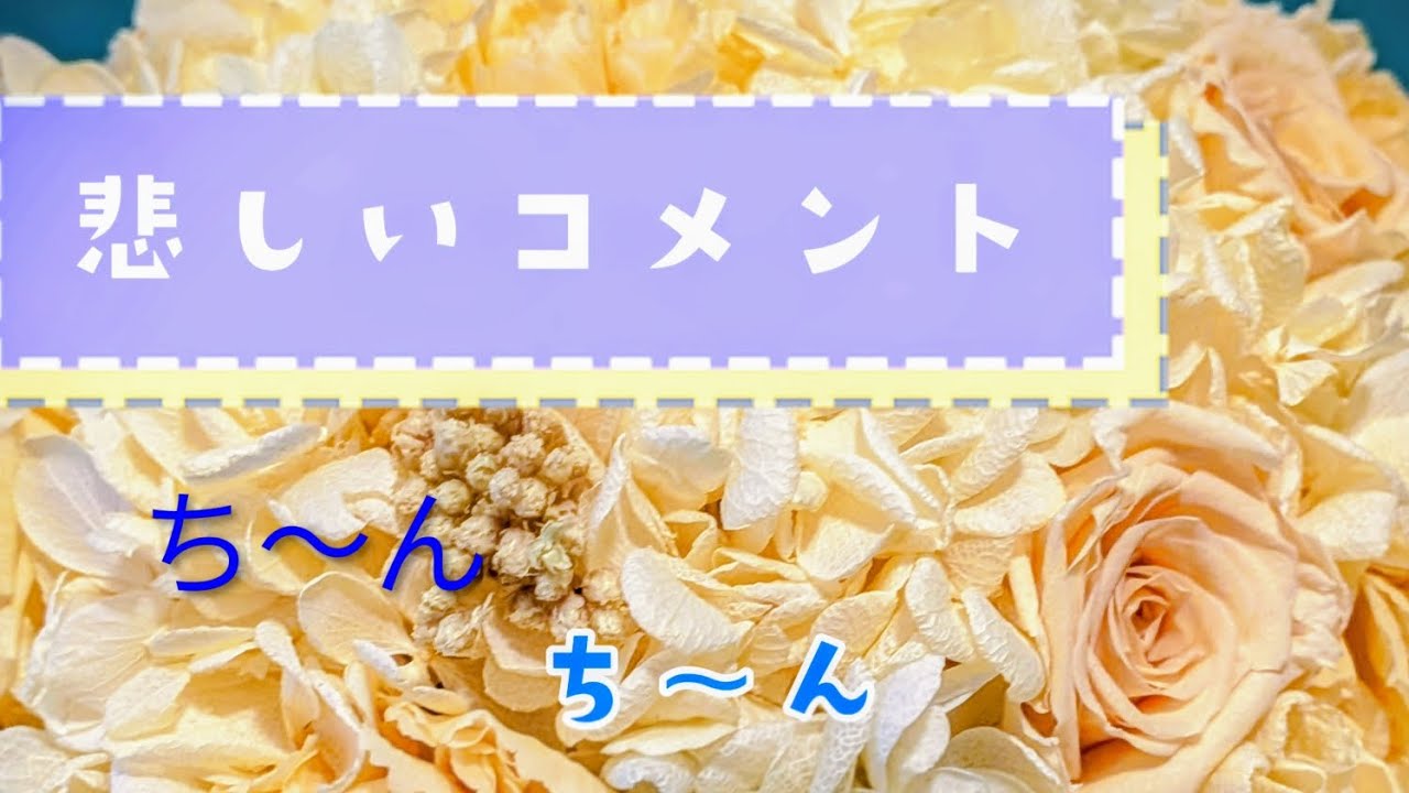 悲しいコメントが来ました（泣）落ち込んでます😥