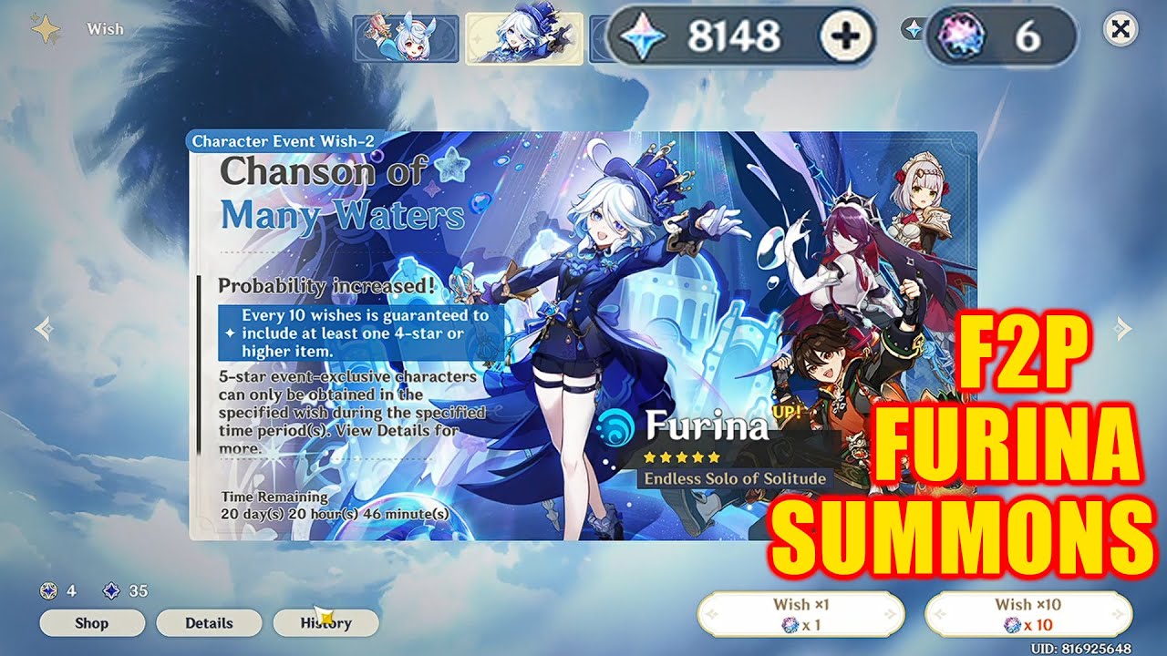 F2P Furina Summons | Furina Pulls 4.7 | Pain of Being an F2P Player in Genshin Impact 😭😭😭
