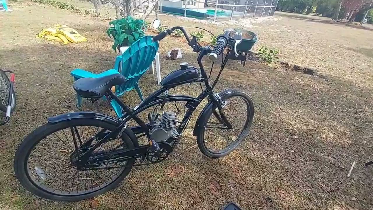 Taking The Muffler Cap And The Air Filter Off The Zeda 66/80cc Triple 40 Firestorm Motorized Bicycle
