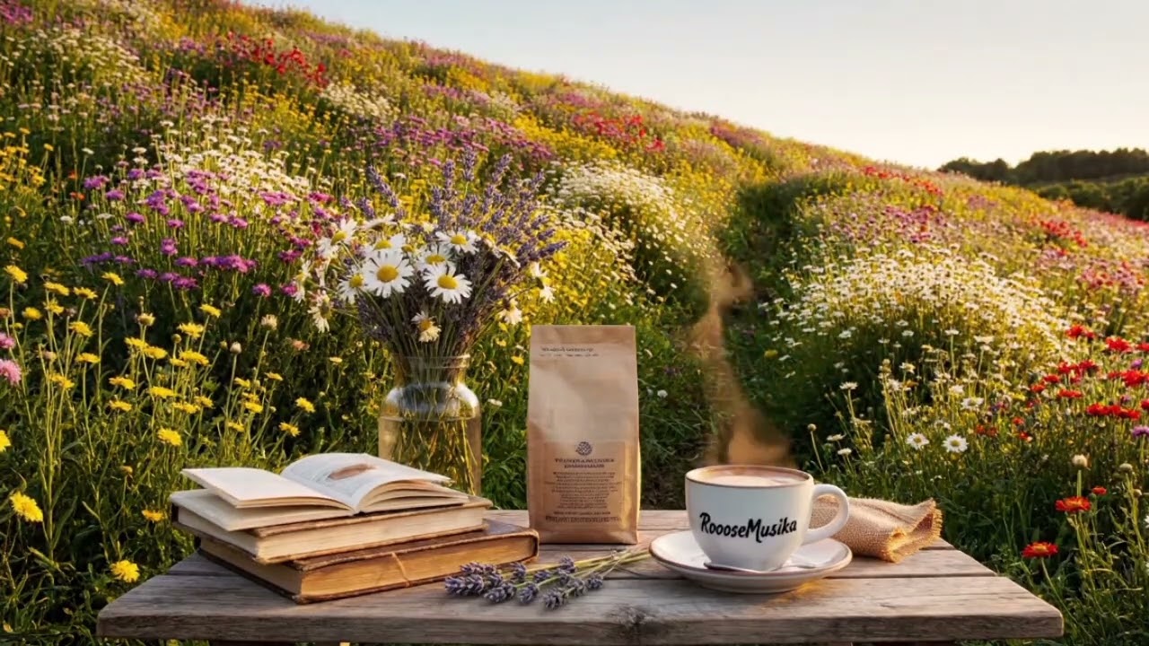 Relaxing Nature Hill 🌸 Coffee & Flowers Ambience | Calm Peaceful Scenery (No Music, Loop)