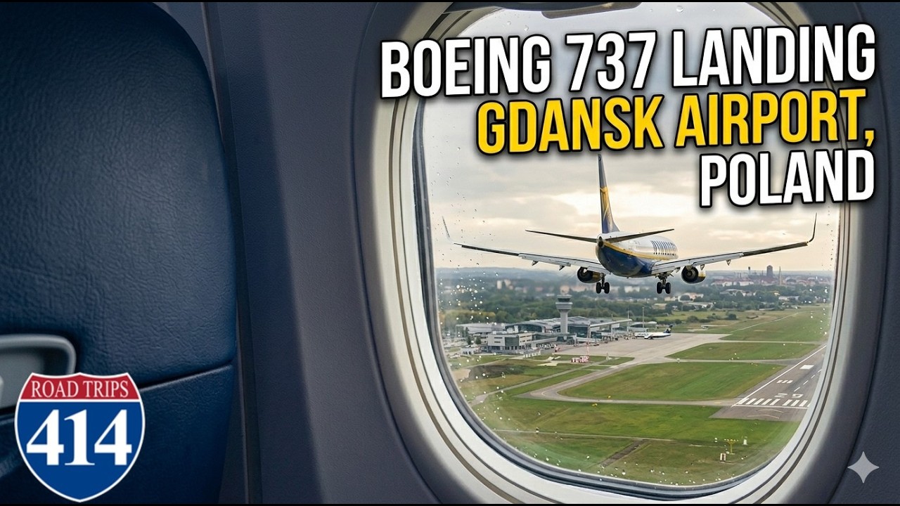 737 Landing Gdańsk Lech Wałęsa Airport, Poland