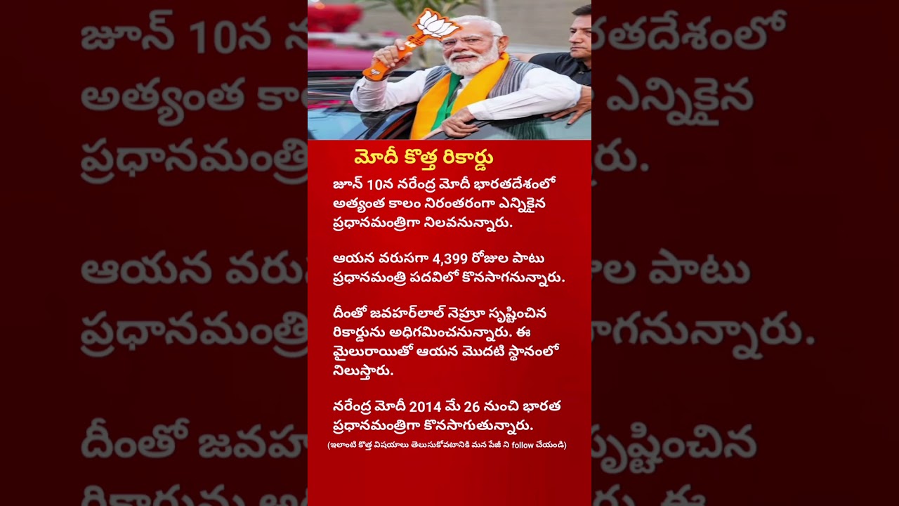 PM Narendra Modi Creates History Again 4,399 Days as India's Second Longest-Serving Prime Minister
