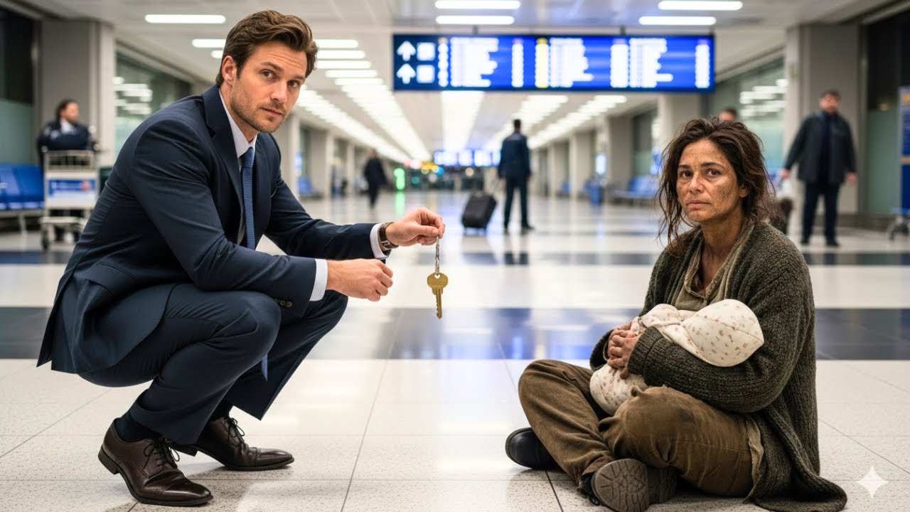 Single Dad missed his flight and saw a beautiful homeless woman with a baby