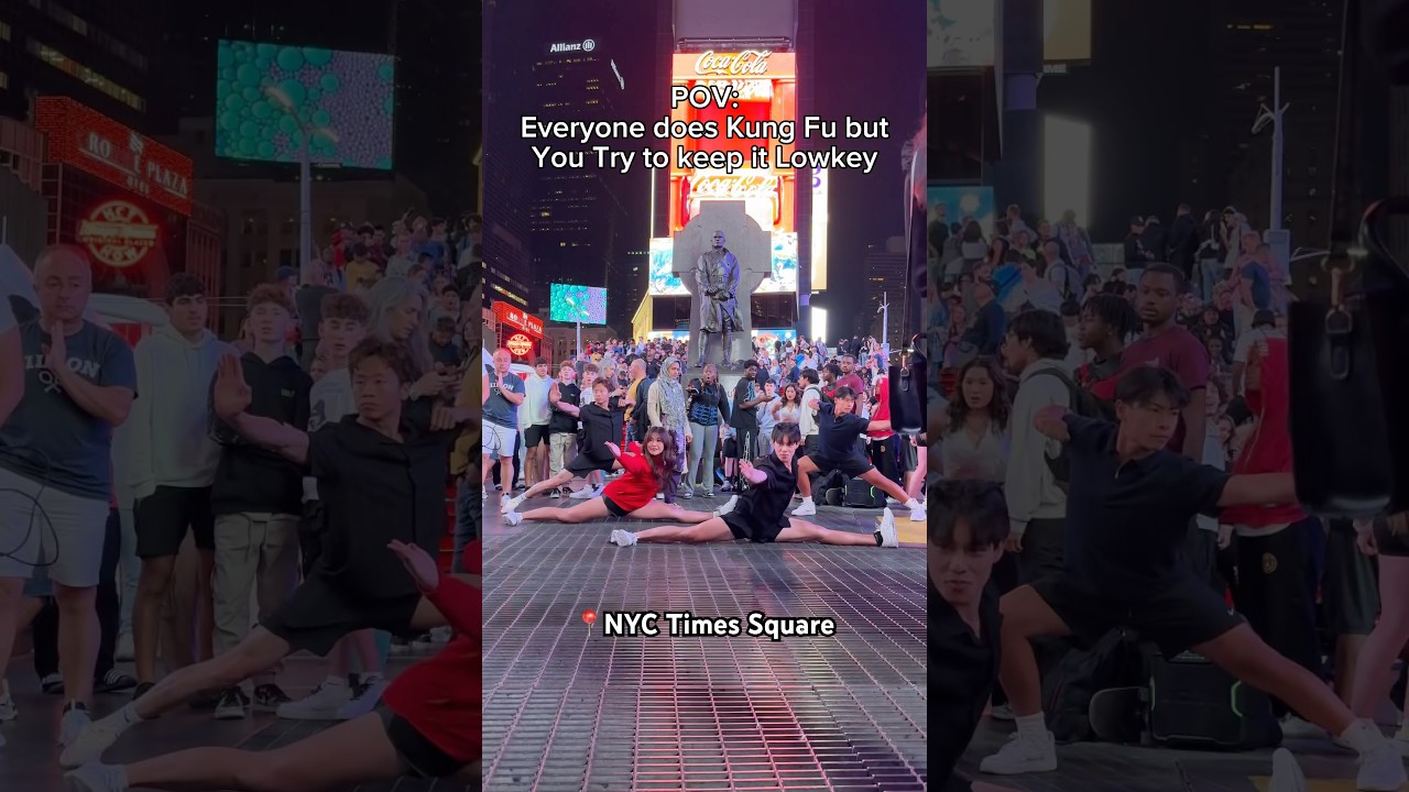Everyone Does Kung Fu But You Try To Keep It Lowkey&hellip; Pt.3 At NY Times Square! #kungfu #wushu #shorts