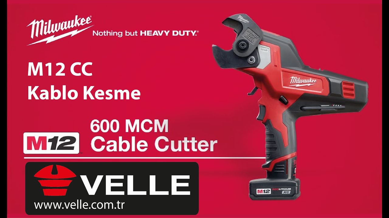 Milwaukee M12 CC  Cable Cutter   Milwaukee Ak&uuml;l&uuml; Kablo Kesme   VELLE