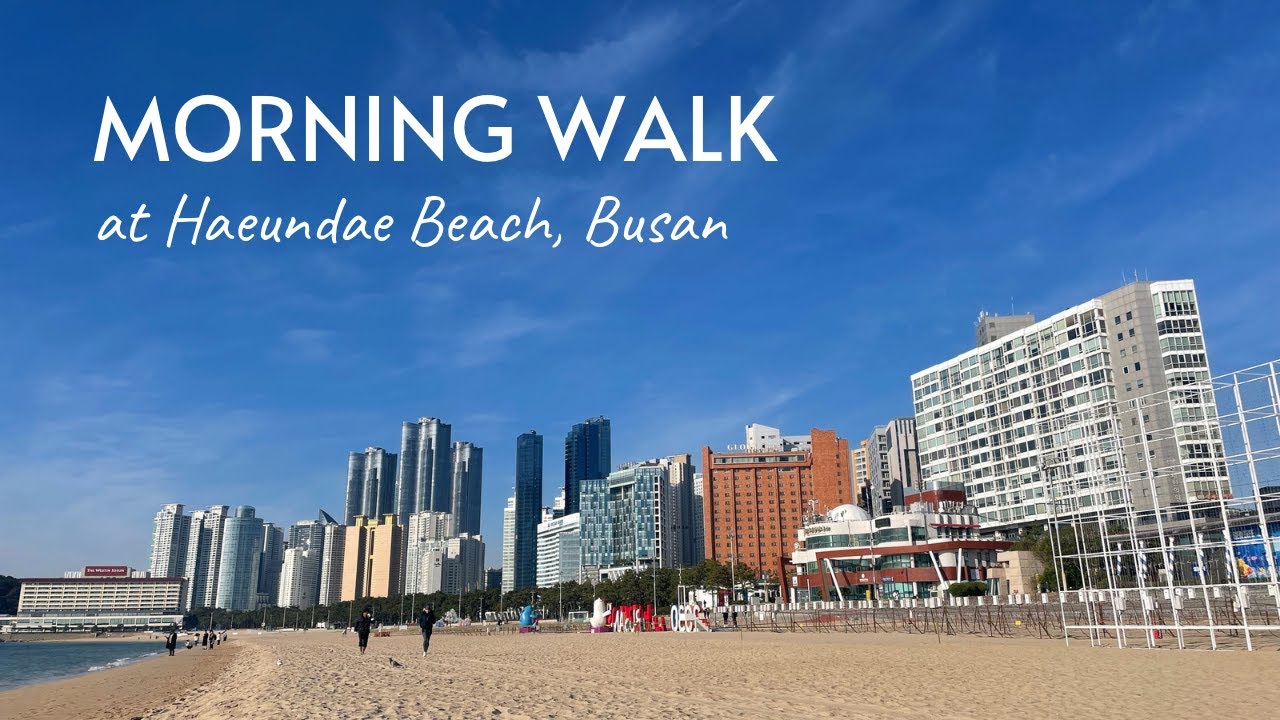 Morning Walk at Haeundae Beach, Busan | South Korea | December 2022
