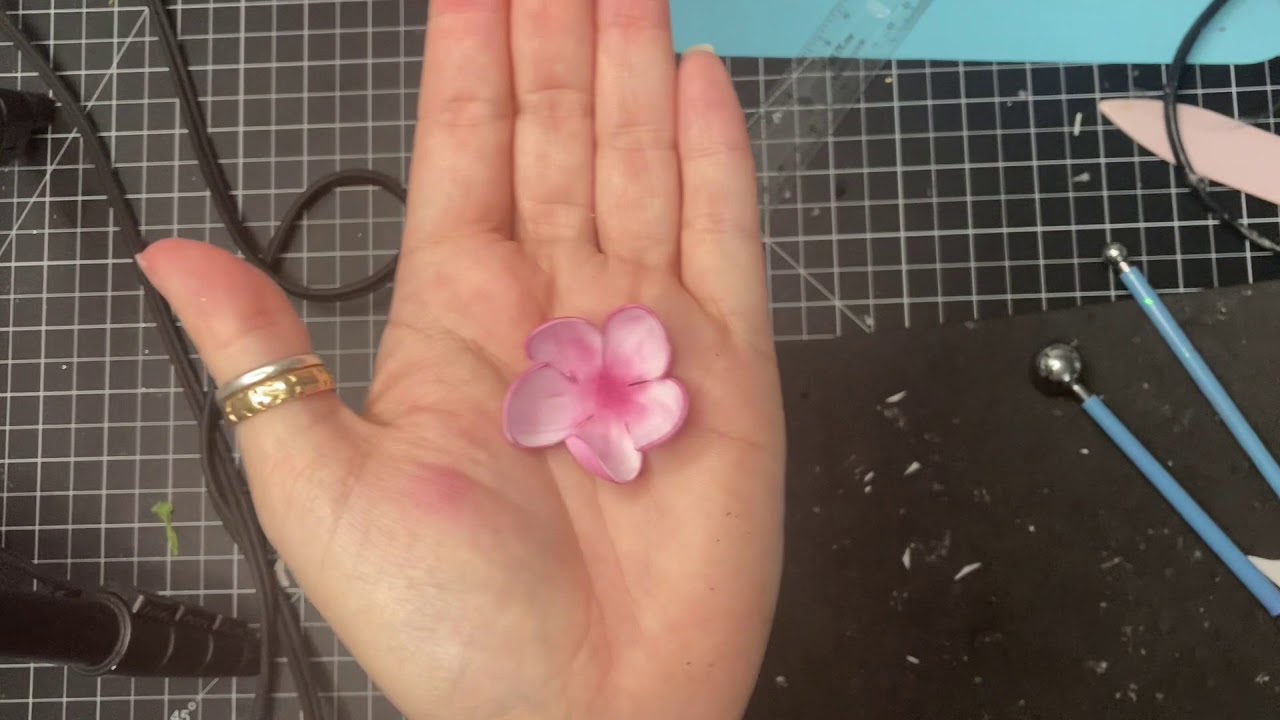 Flower forming with foam Cherry Blossom #foamiran #foamiranflower #flowerforming