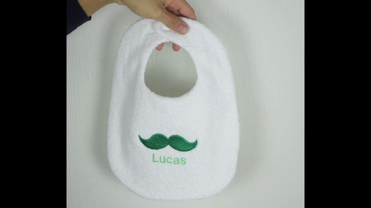 Bavoir personnalis&eacute; brod&eacute; moustache