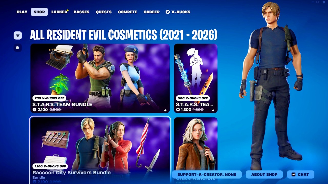 Complete Resident Evil Fortnite Collection (2021&ndash;2026)