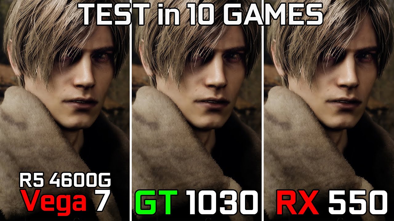 Ryzen 5 4600G vs GT 1030 vs RX 550 - Test in 10 Games