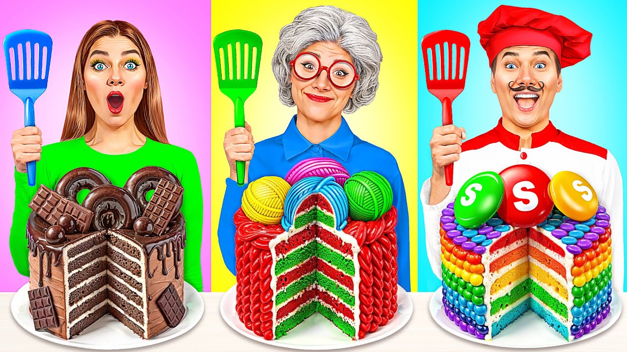 Кулинарный Челлендж: Я против Бабушки | Укрась Торт Челлендж от Jelly DO Challenge