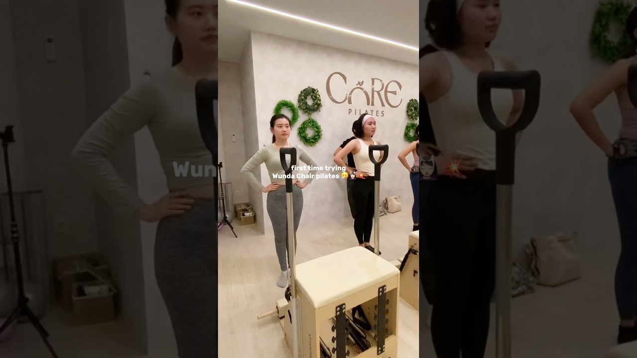 First time trying Wunda Chair Pilates🥵 #pilates #wundachair #girltherapy #workout#workoutmotivation