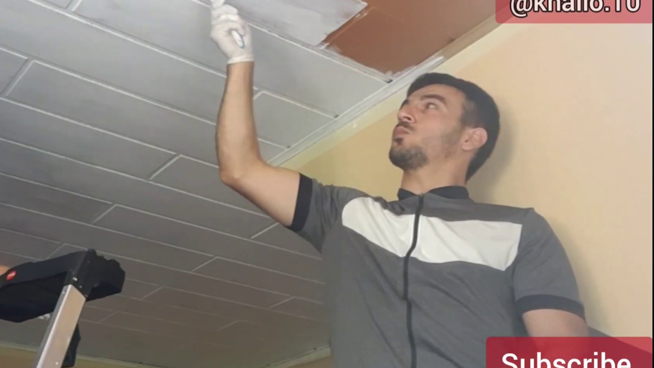 How to paint a wood ceiling | Holzdecke lackieren | ادهن بيتك بنفسك | كيف تدهن السقف الخشبي