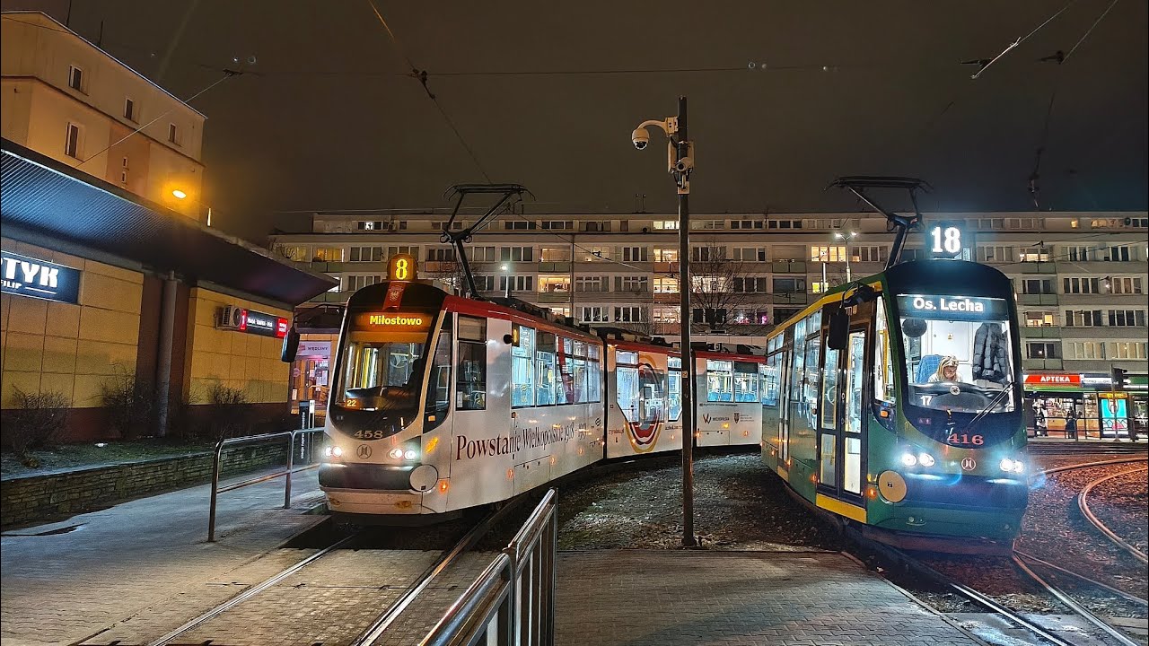 MPK Poznań Linia 18 kierunek Zjazd do zajezdni Forteczna(trasa zmieniona).Moderus Beta MF 02 AC.