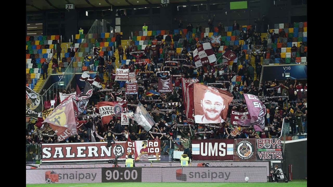 Udinese-Salernitana:il VIDEOTIFO granata dei circa 400 salernitani