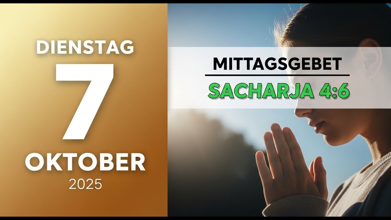 Mittagsgebet für Heute 7.10.2025 | Sacharja 4:6 Um Ihre Kraft in Gott zu erneuern