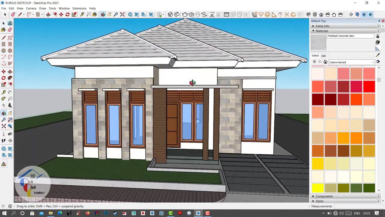 TUTORIAL SKETCHUP PEMULA, PART 8. CARA MENGINPUT MATERIAL