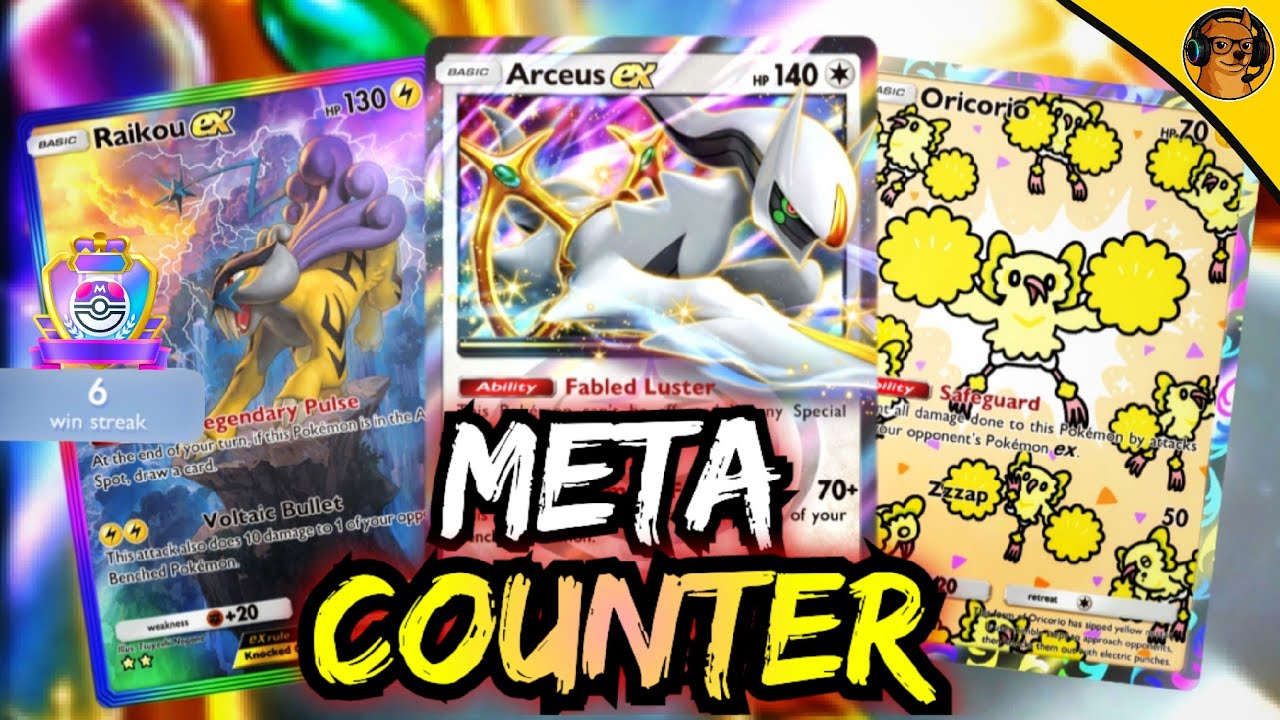 6-Win Streak META COUNTER Deck! | Raikou EX + Arceus EX + Oricorio | Pokémon TCG Pocket
