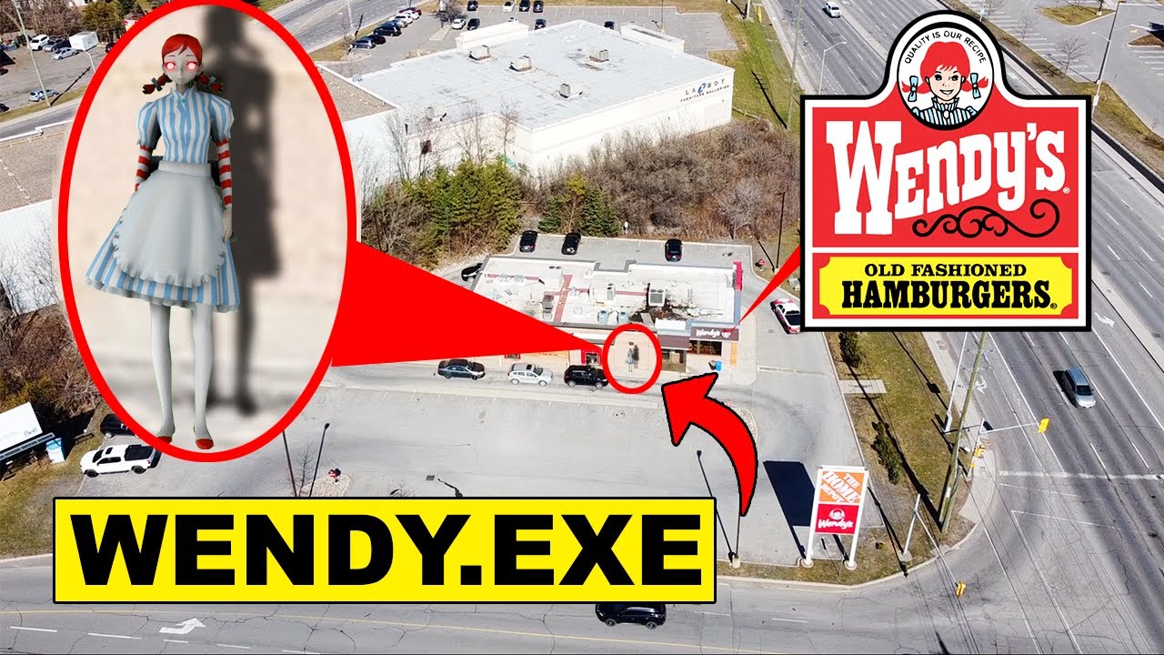 DRONE CATCHES WENDY.EXE AT HAUNTED WENDYS! | WENDY.EXE CAUGHT ON DRONE AT A HAUNTED WENDYS [CREEPY!]