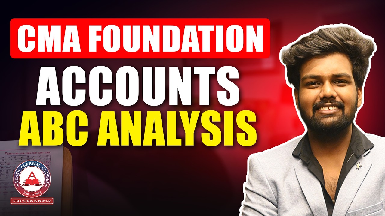 CMA Foundation Accounts: Most Important Chapters (ABC Analysis)