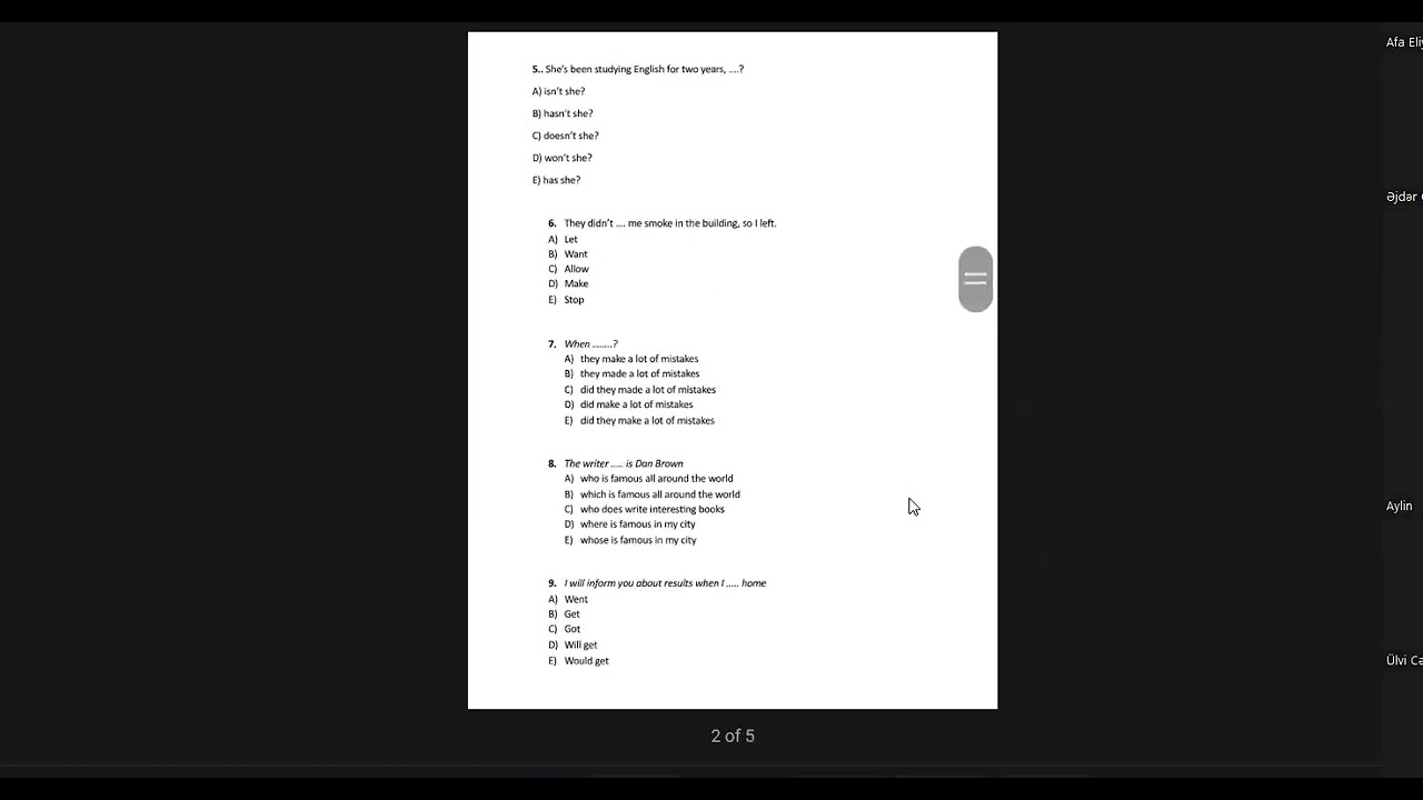İpucu dərsi buraxılış imtahanı üçün (2-ci hissə) 15 mart imtahanına hazırlıq