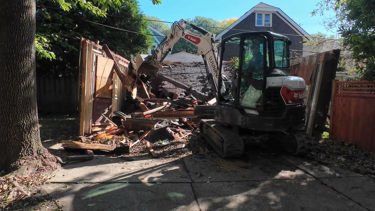 2358 Milwaukee Leaning Garage Demolition - ASMR