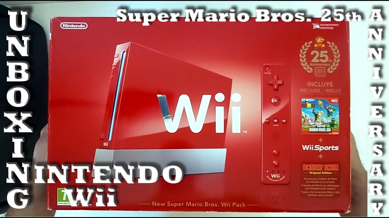 Nintendo Wii New Super Mario Bros. 25th Anniversary Red Edition - Unboxing
