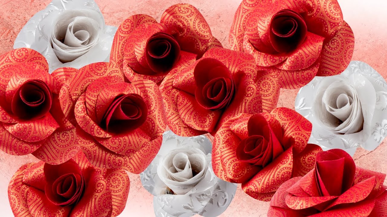 Ideen mit Herz - Rosen aus Papier basteln - Quilling - Faltpapier