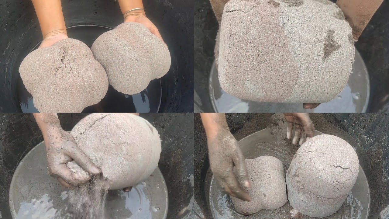 Asmr - Crispy Sand+Red sand crumble in water 💦💦