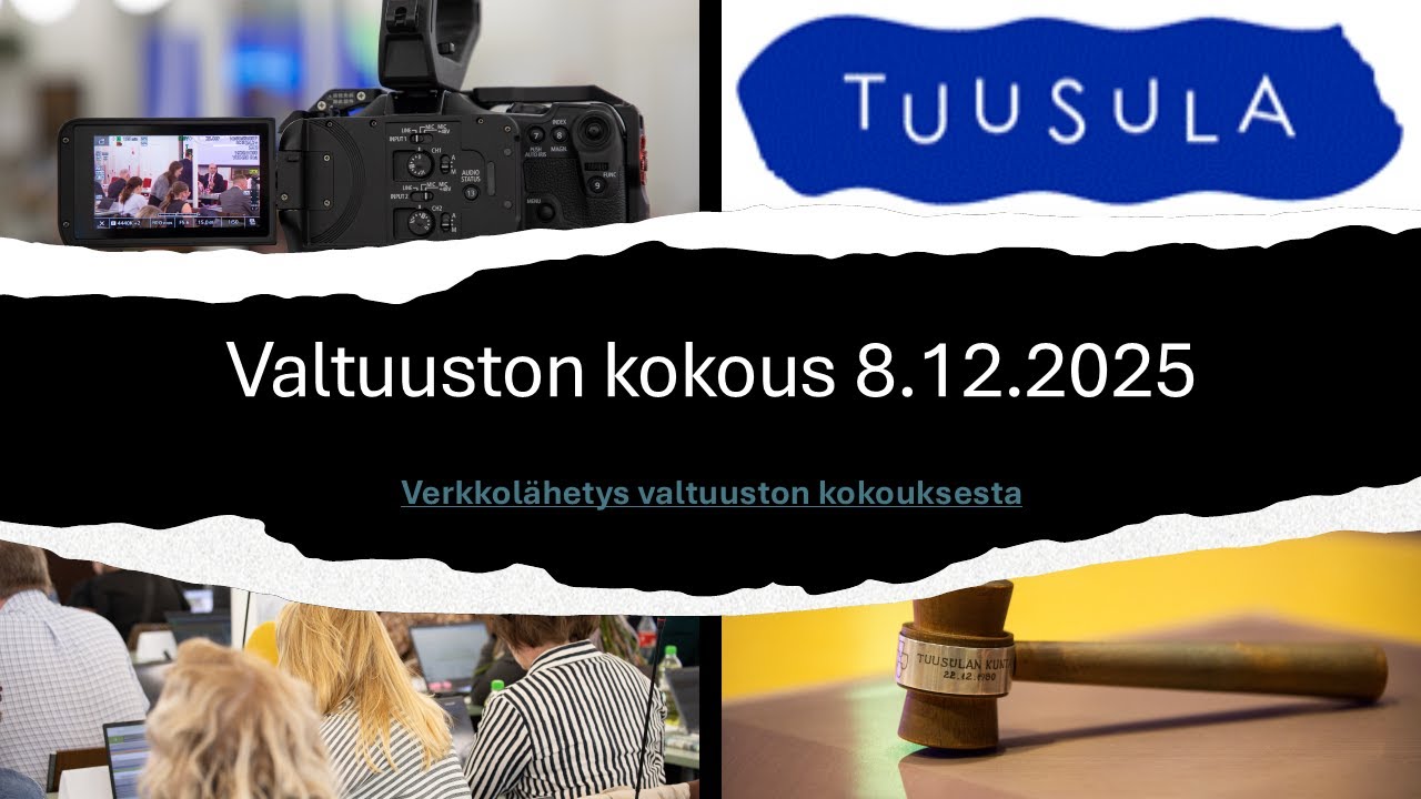 Verkkolähetys valtuuston kokouksesta 8.12.2025 klo 18