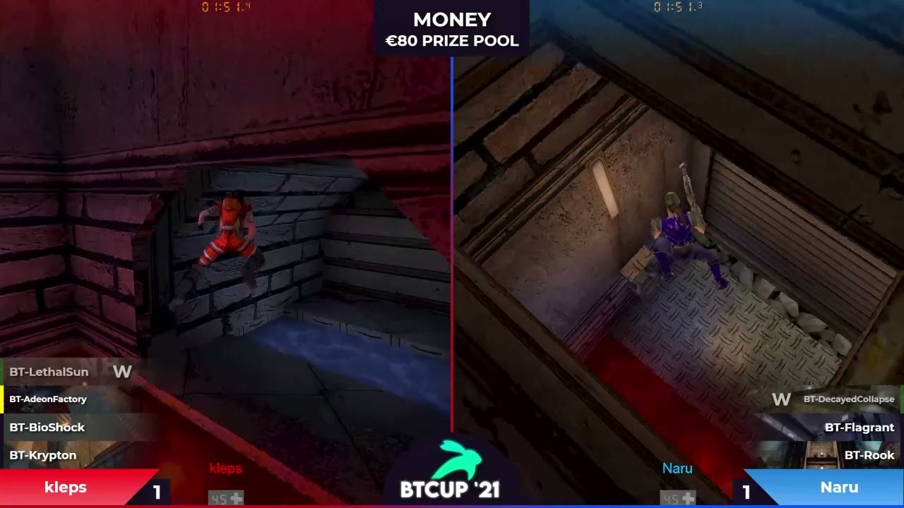 Unreal Tournament 99 Bunnytrack Cup2021 Div1 €90 MONEY MATCH Kleps Vs Naru