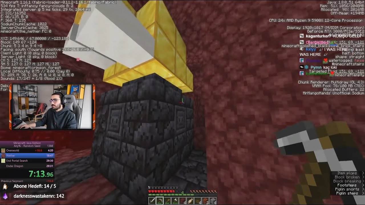 Videoyun-Minecraft(1.16.1) Speedrun Denemeleri#172