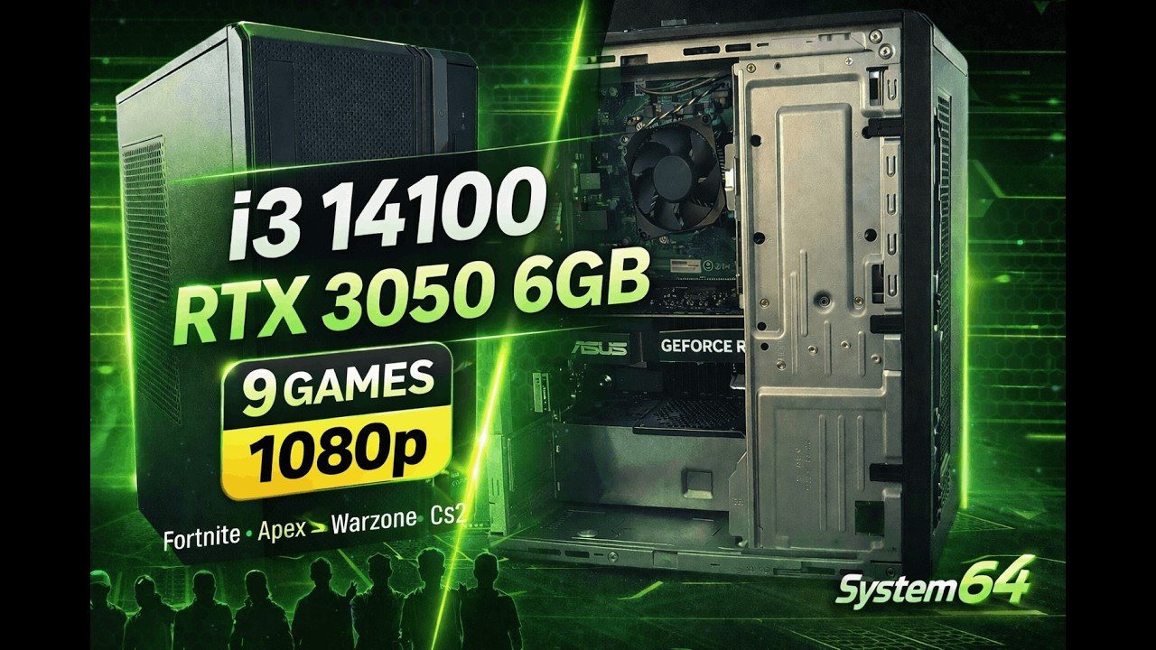Budget Gaming - i3 14100 RTX 3050 6GB tested in 9 games 1080p 2026