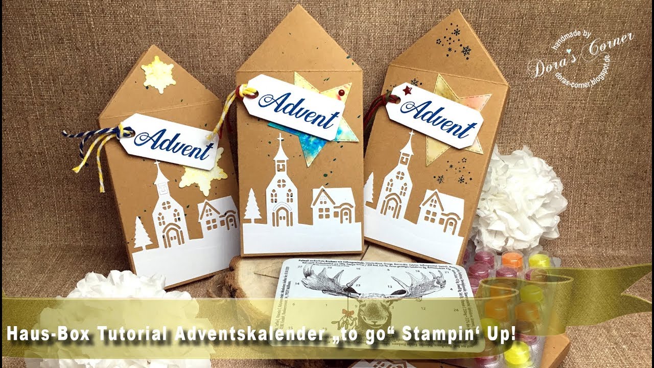 Haus-Box für Adventskalender „to go“ (Anleitung für jede Größe) Stampin' Up! Design