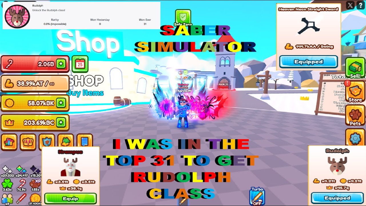 В рождественском обновлении Saber Simulator появились совершенно новые сабли!