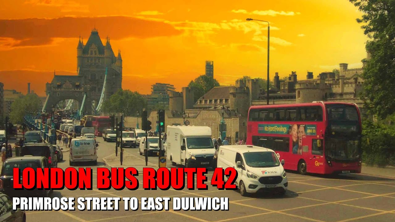 Morning London Bus Journey - Crossing Tower Bridge Primrose Street To East Dulwich Route 42