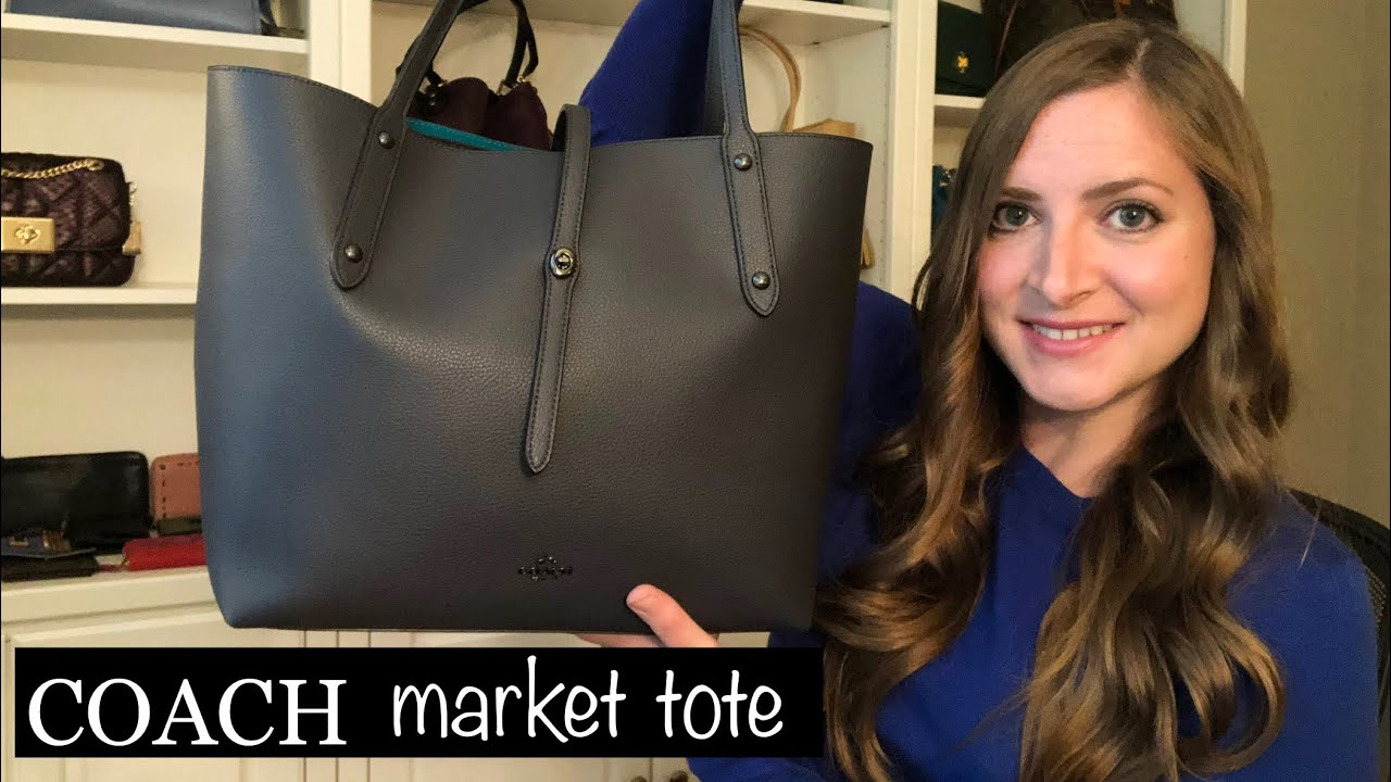 ОБЗОР сумки Coach Market Tote! Что помещается, примерка
