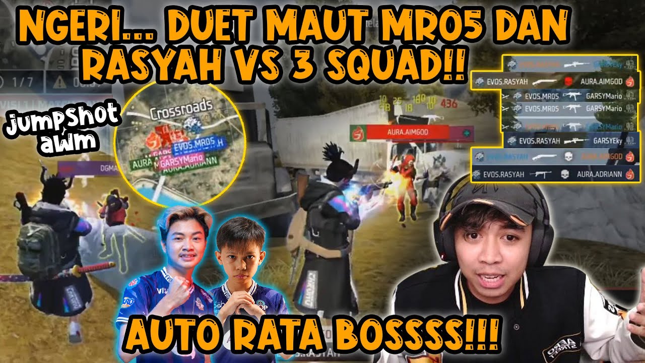 DUO SQUAD MR05 & RASYA DI FFML RATAIN 3 SQUAD?! AUTO DI JUMPSHOT AWM 🤣