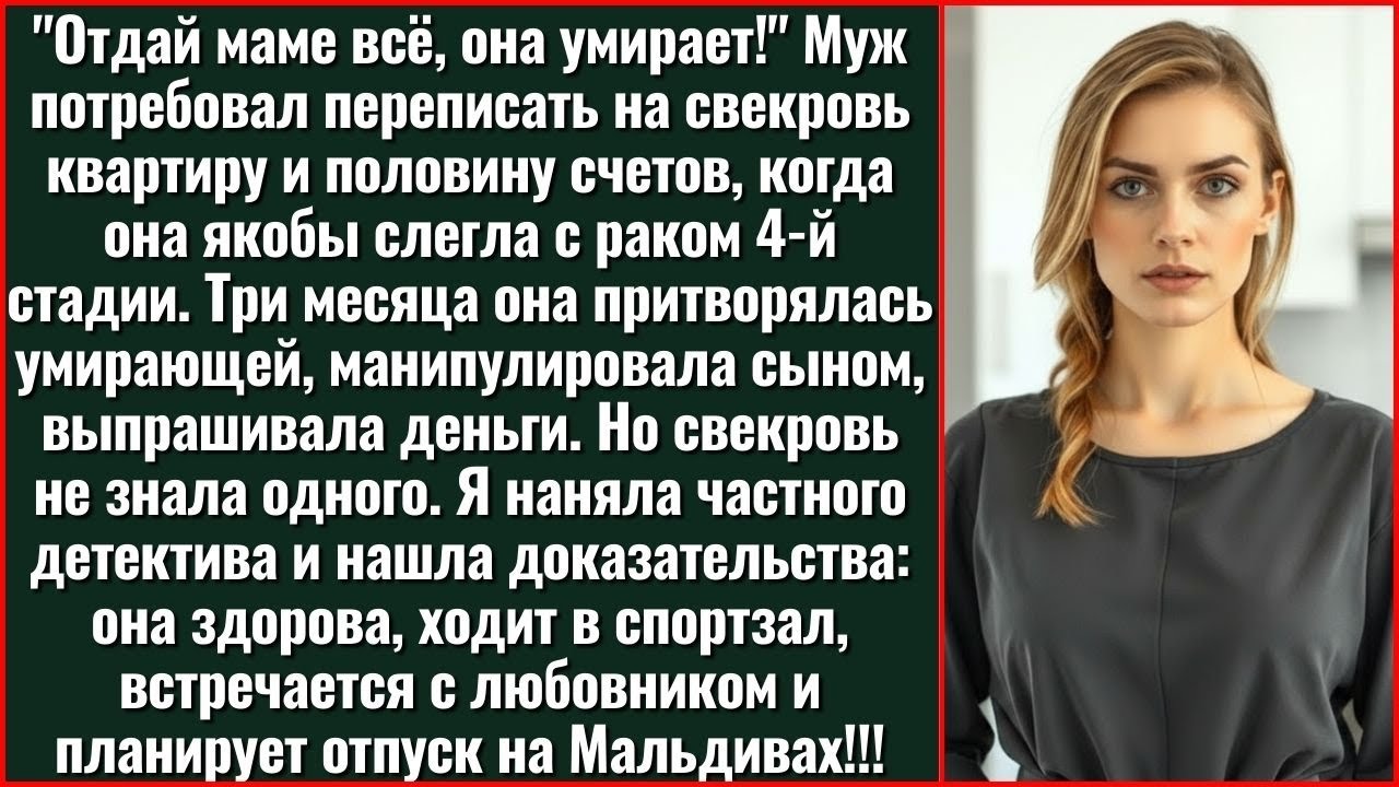 Свекровь Притворилась Больной Раком, Чтобы Украсть Наследство, А Муж Сказал: 