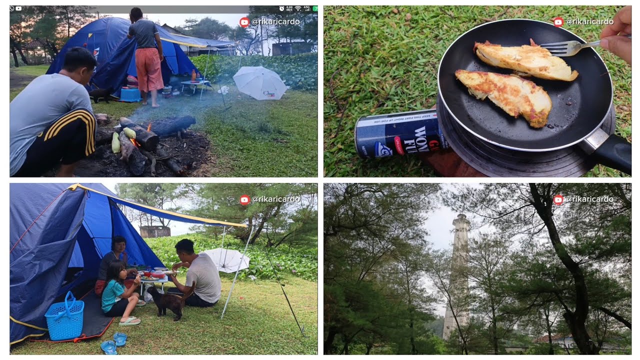 Vlog #77 bakar jagung, masak nasi, panggang ayam di tenda kemping pinggir pantai dengan mercusuar
