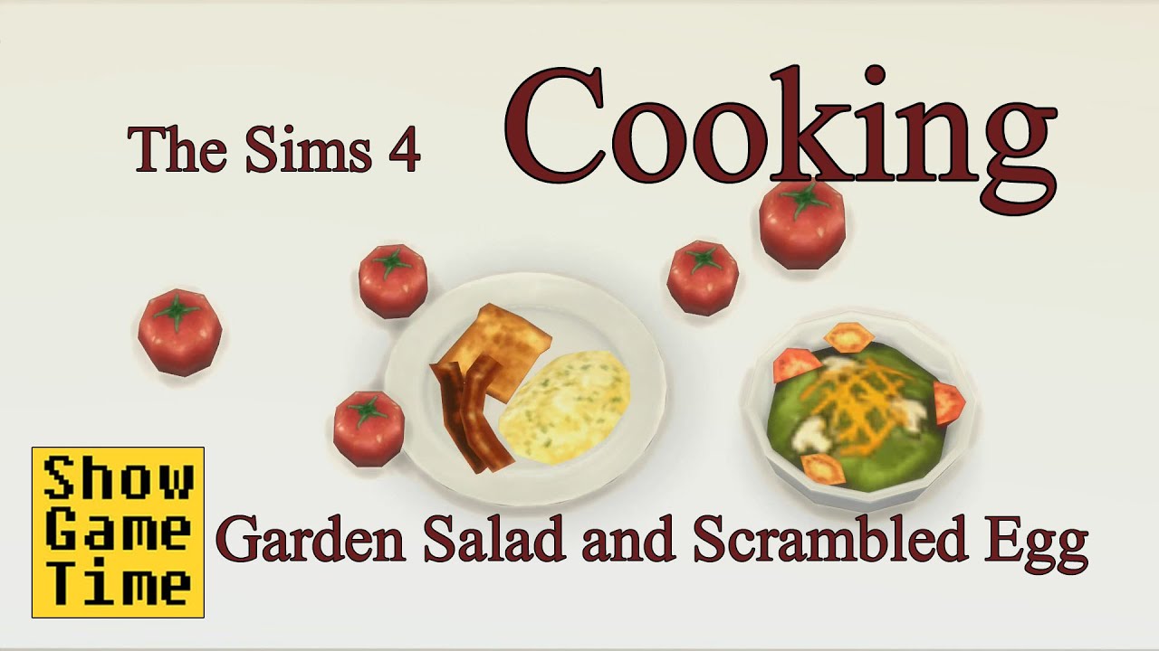 [The Sims 4] Cooking scenes - GardenSalad & Scrambled Egg