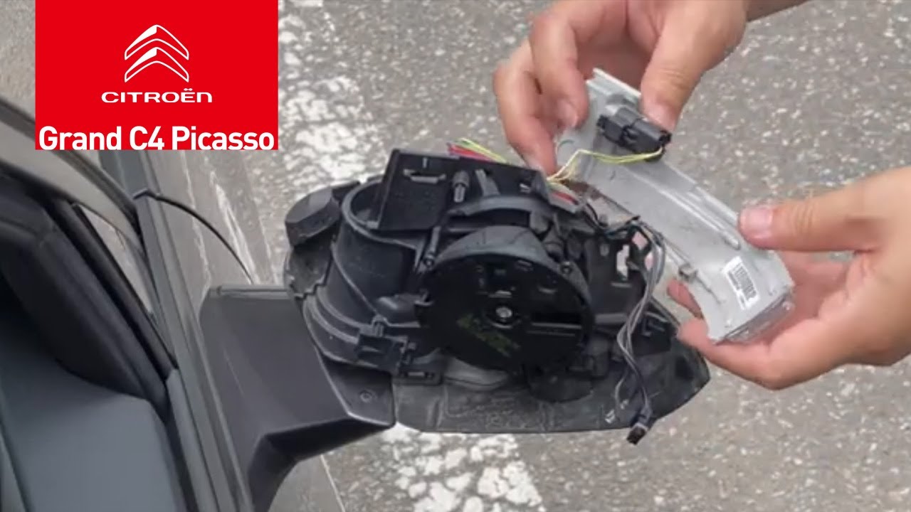 Citroen Grand Picasso side mirror turn signal Replace, peujoet side mirror / 시트로엥 그랜드피카소 사이드미러 커버 탈거