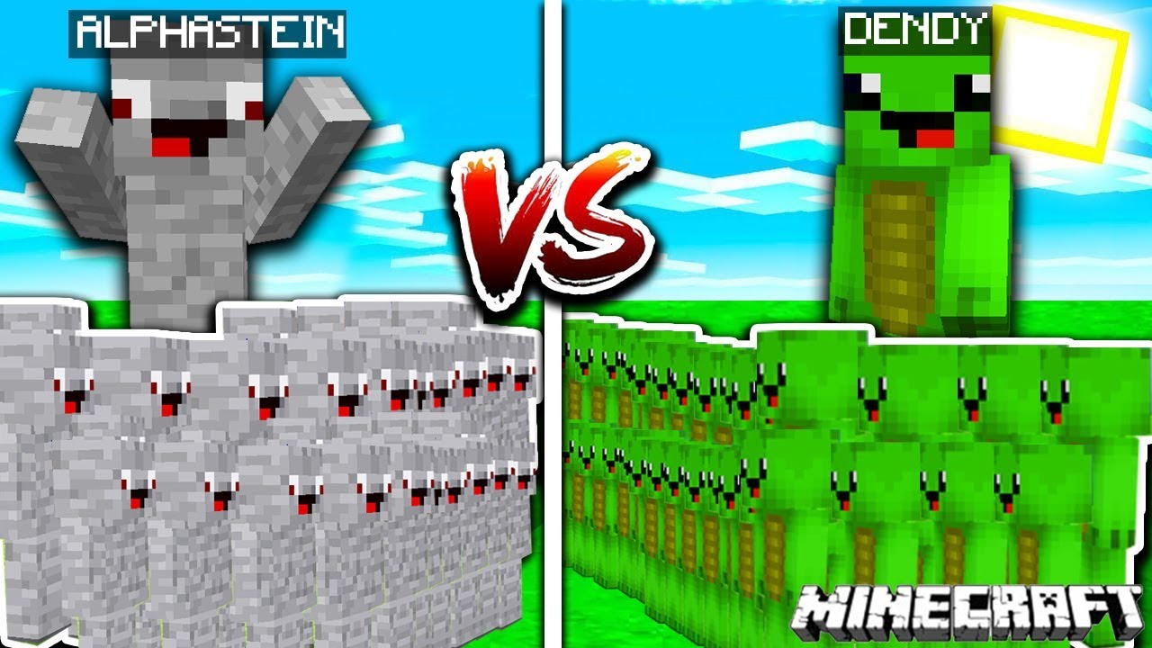ALPHASTEIN BABY ARMEE VS DENDY BABY ARMEE in Minecraft