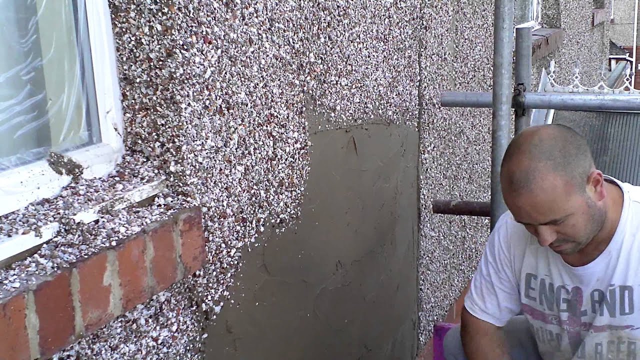 external plastering (pebble dashing)