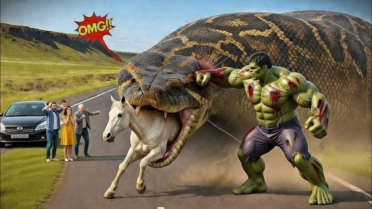 Epic Hulk Rescue Mission | Monster Python vs Hulk 