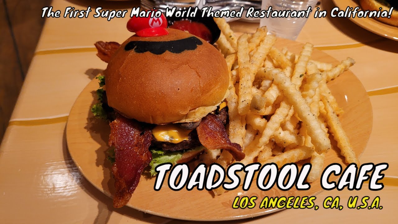 Toadstool Cafe - Super Mario World Themed Restaurant!!! - Los Angeles CA USA | Food Tours