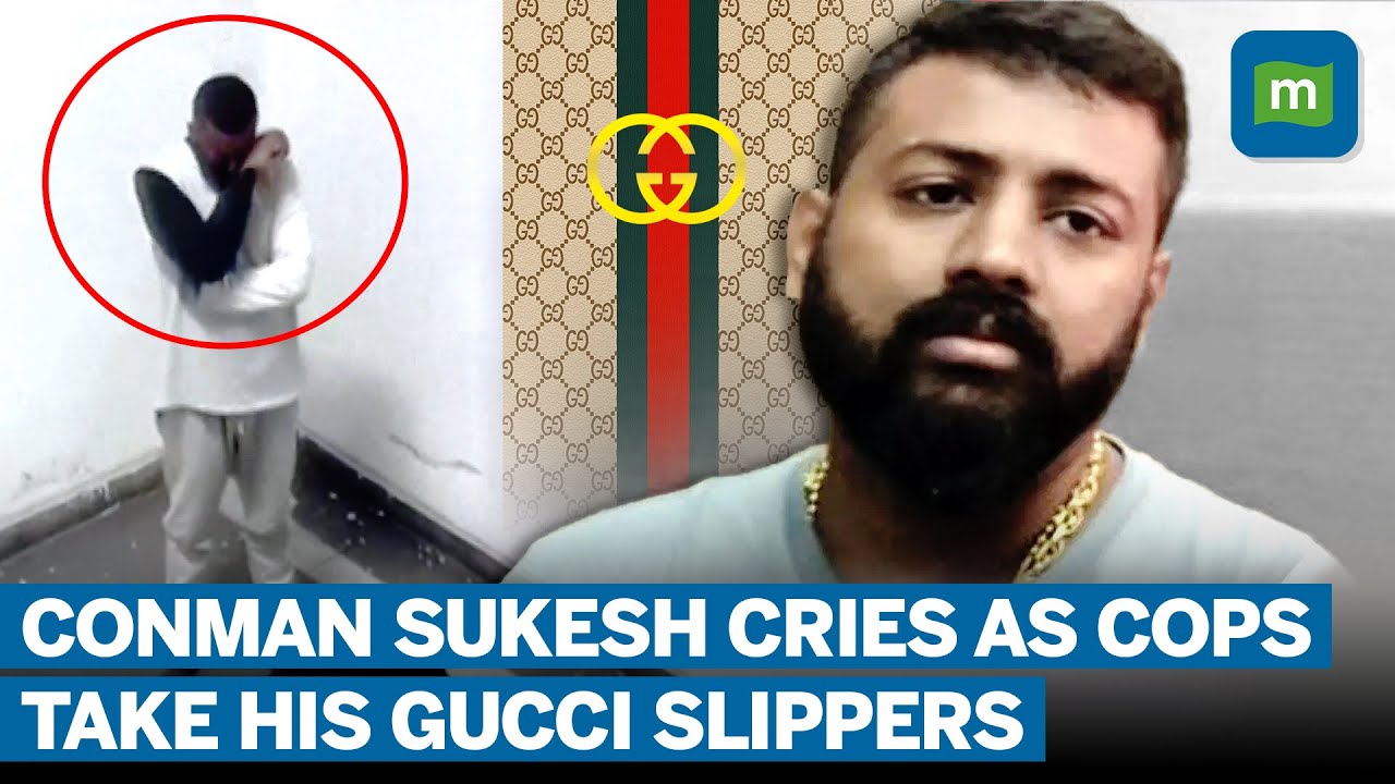 Viral: Conman Sukesh Sobs After Cops Raid Jail Cell | Luxury Items, Gucci Slippers Seized | WATCH