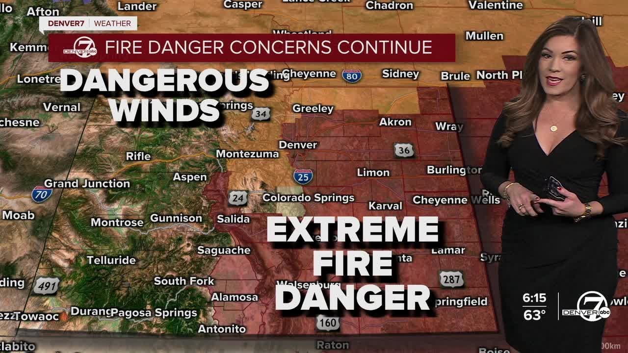 Сильный ветер и высокая пожарная опасность вновь ожидаются в пятницу вдоль Скалистых гор и в райо...
