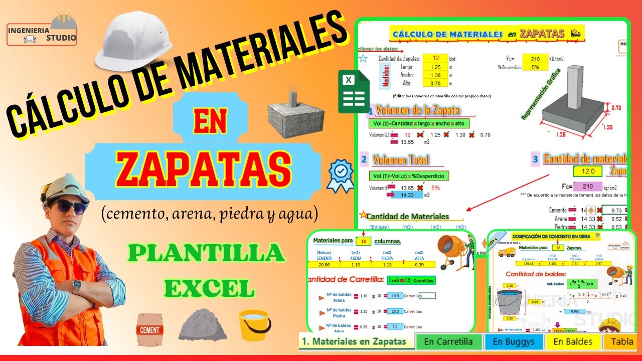 Cálculo de materiales en Zapatas | + Plantilla Excel
